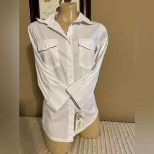 Zac & Rachel Woven + Knit Blouse Size Small